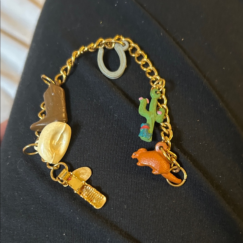 Kids Western Charm Bracelet - Gold and Brown